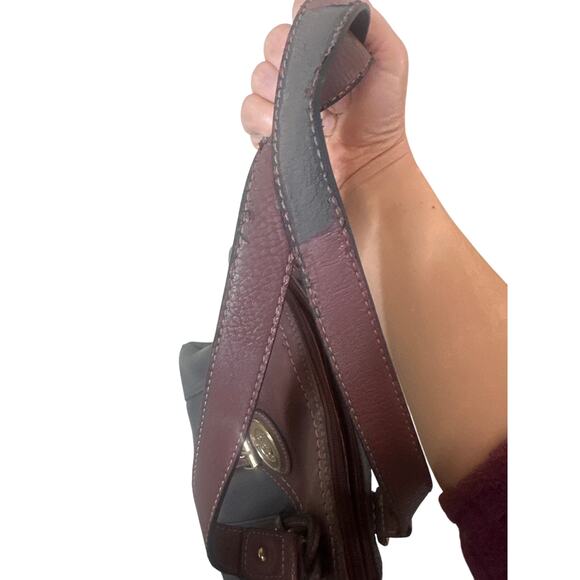 B.O.C. BORN CONCEPT WOMANS USED SHOULDER BAG FAUX LEATHER Plum / GRAY - Picture 6 of 7